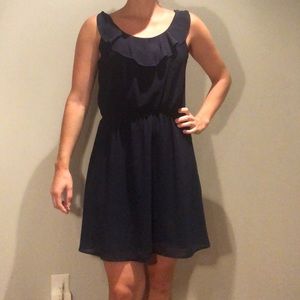 Navy Ruffle Dress